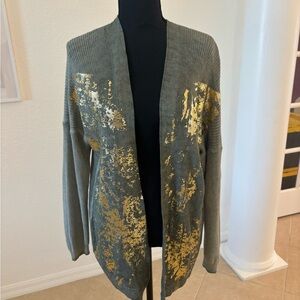 Gold Accented Green Gold Women's Sweater. One size.